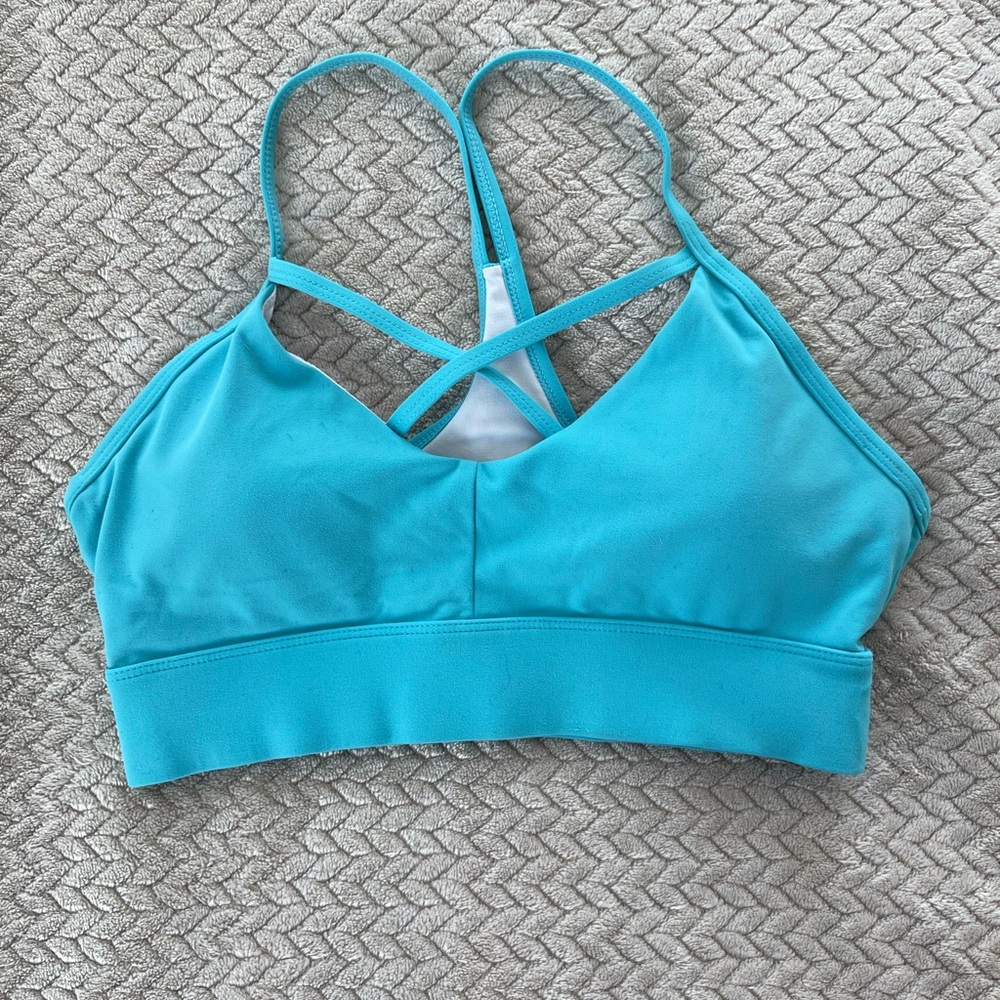 NVGTN Teal Cross-Strap Sports Bralette